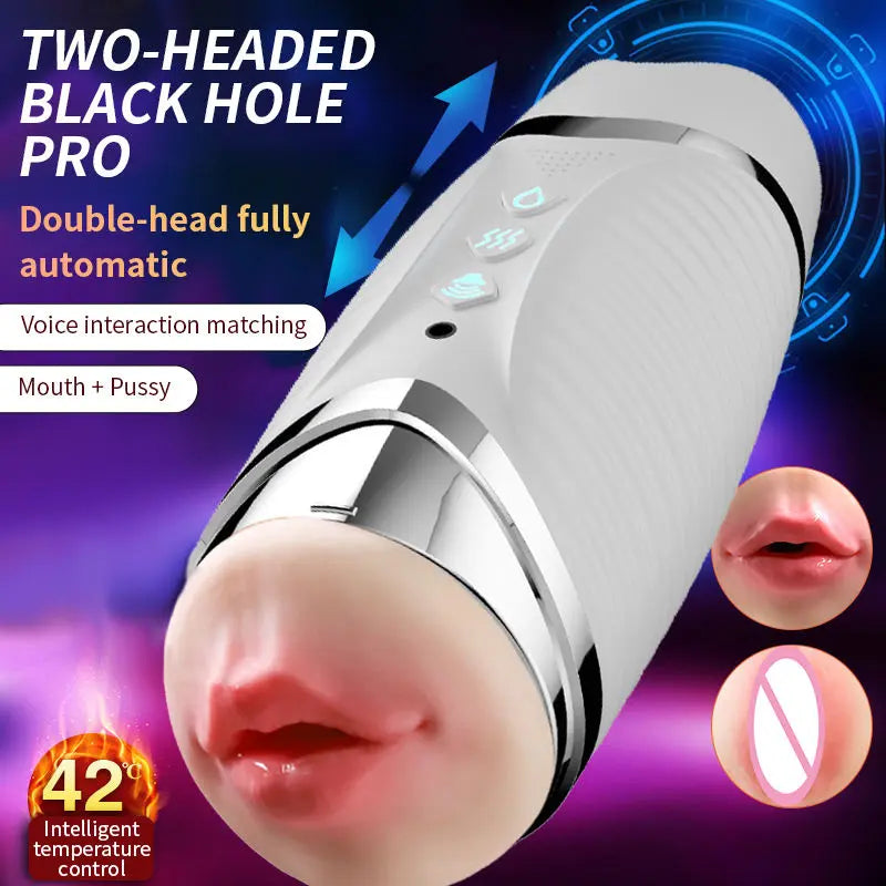 Electric Male Masturbator Pussy Oral Stroker Cup Masturbaters Sucking Male HandsFree Cup Stroker Sex Toy - Pussitude