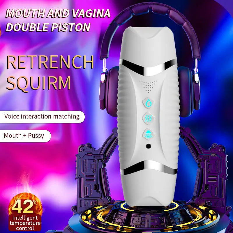 Electric Male Masturbator Pussy Oral Stroker Cup Masturbaters Sucking Male HandsFree Cup Stroker Sex Toy - Pussitude