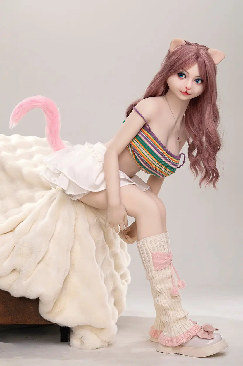 156cm Cat Girl Anime Sex Doll – Realistic Silicone Head + TPE Body | Cute Ears, Triple Entry, Full-Size Adult Love Doll Pussitude