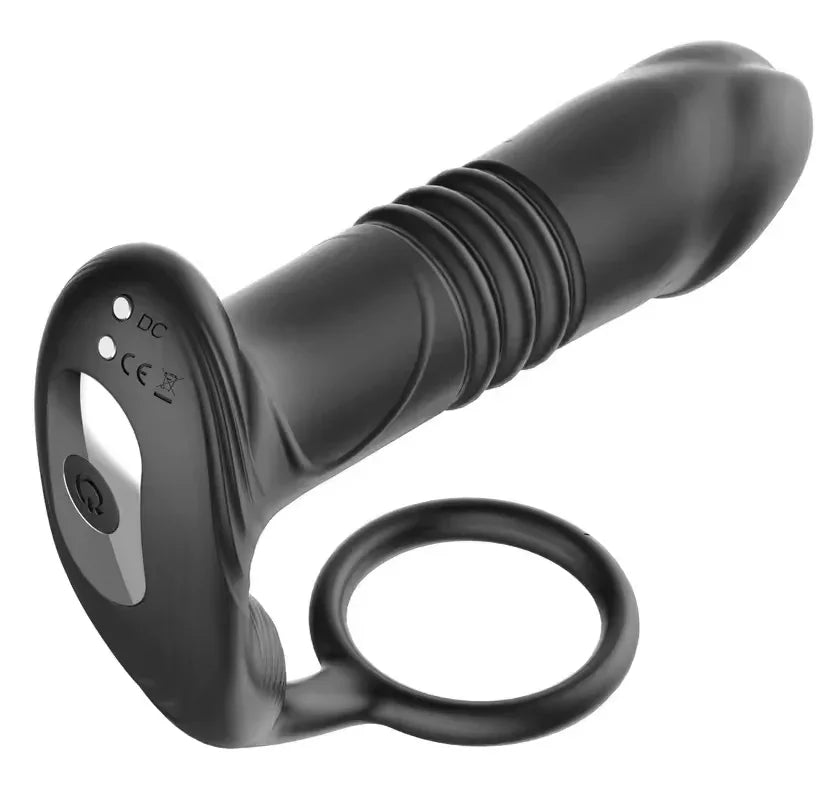 New Hot Anal Plug With Cock Ring Remote Control Vibrating Thrusting Prostate Massage Anal Vibrator for Men and Women Pleasure